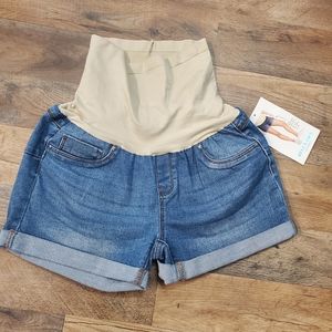 Bella Vida Maternity Jean Shorts NWT Sx XL